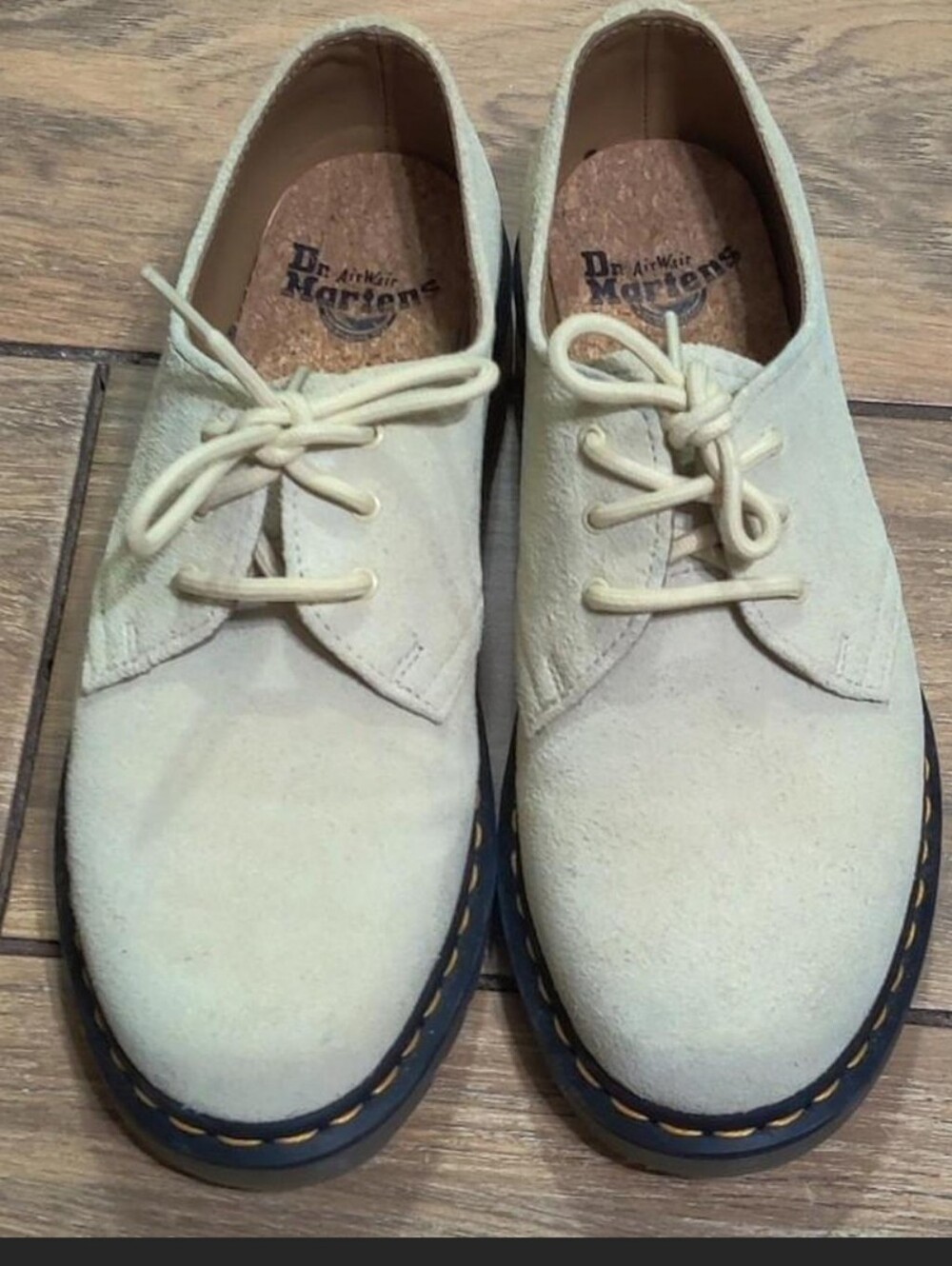 Dr Martens 1461 Iced Suede Oxford Shoes Ivory Toile Cream E.H. Sued Mens Size 8